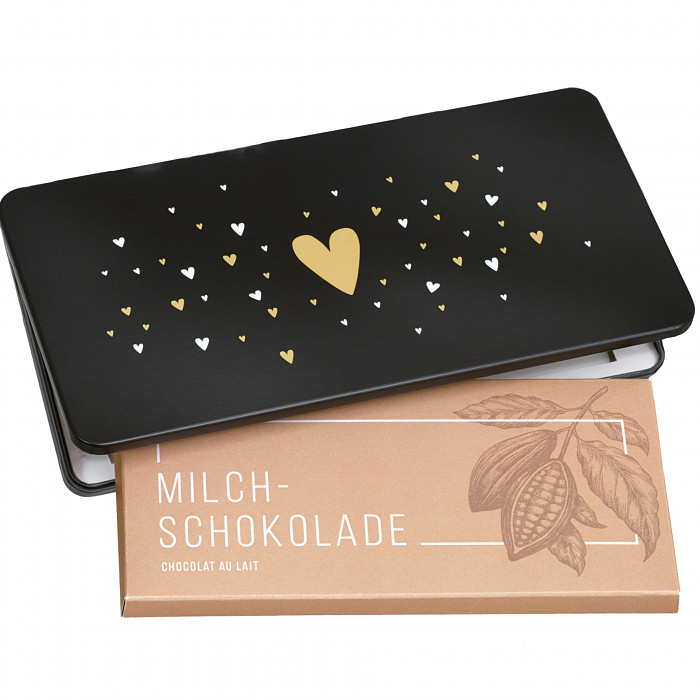 Schoggidose HZ||| CHF 115.8 |||Milchschokolade von Munz in Geschenkdose. ||| 1180